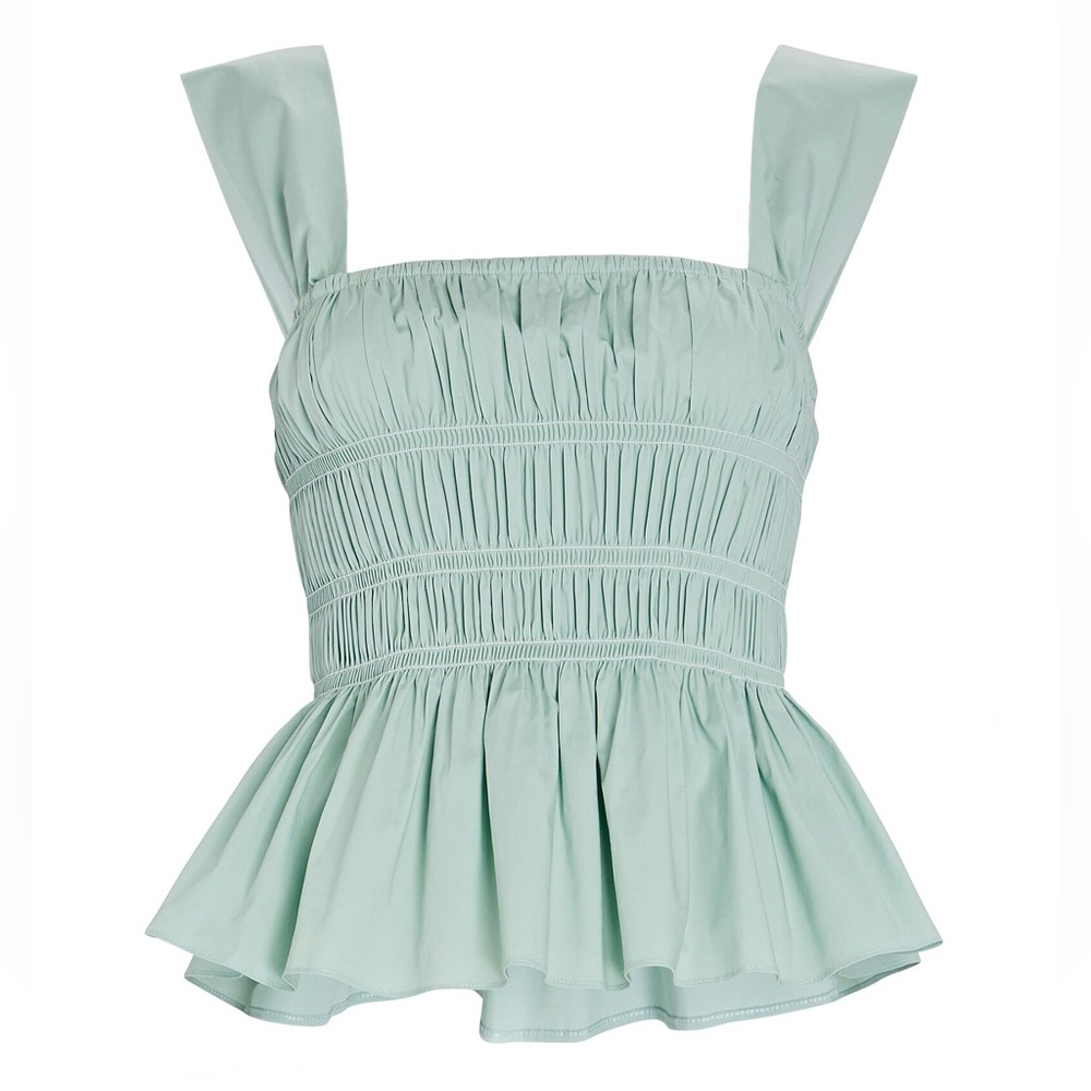 Staud Ida Smocked Top XS